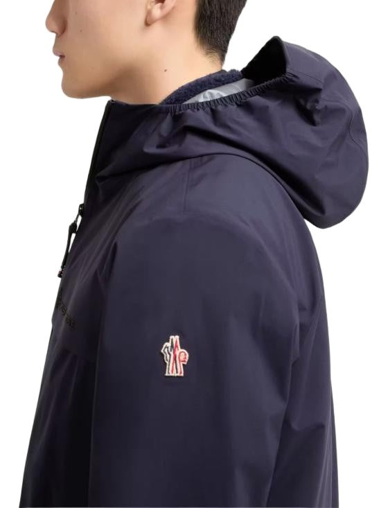Moncler Blue Front-Zipper Jacket