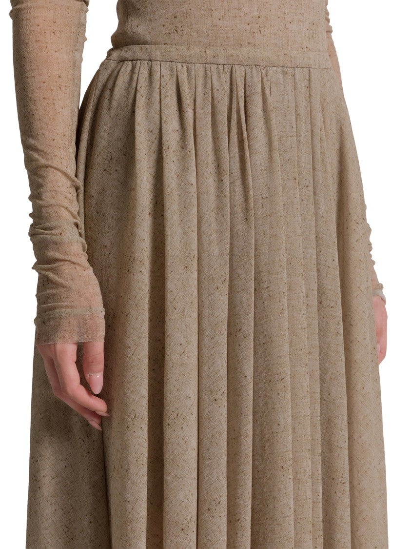 Alberta Ferretti Flowing Gathered Midi Skirt With Elastic Waistband