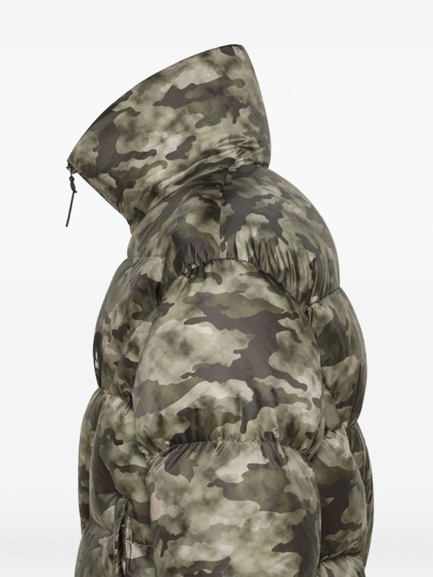 Peuterey Camouflage Puffer Jacket With High Collar