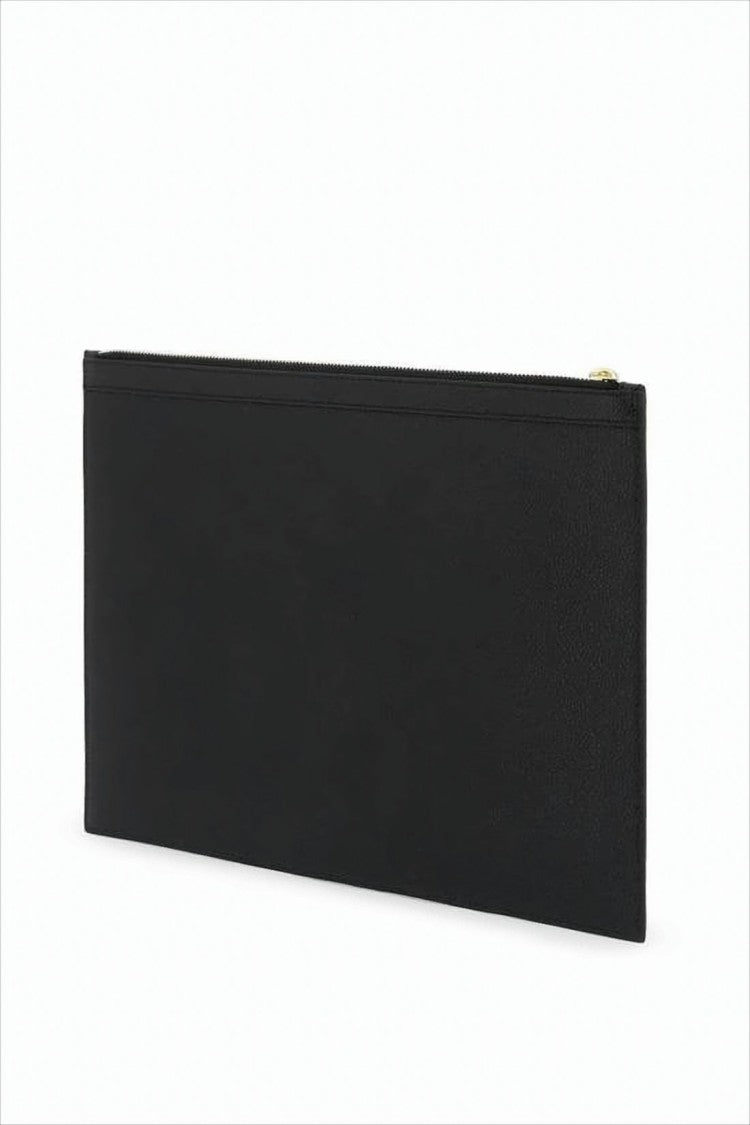 Thom Browne Smooth Calf Leather Clutch With Design