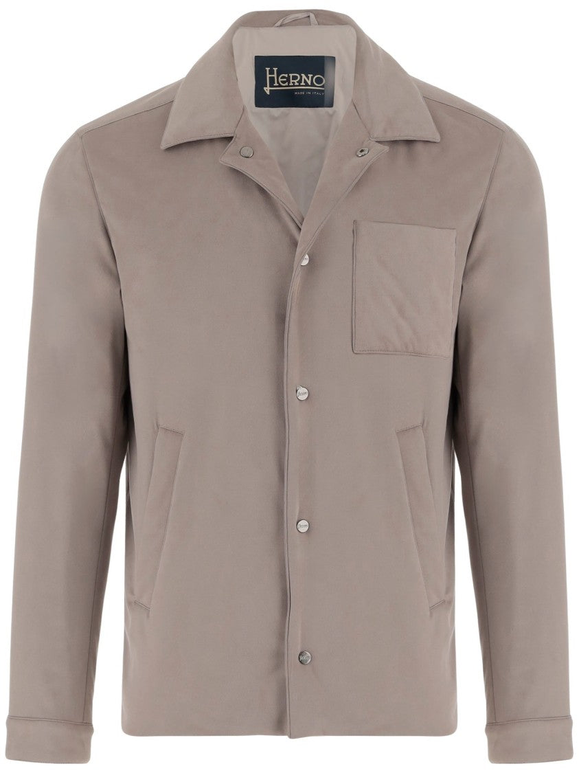 Herno Beige Microfiber Suede Jacket