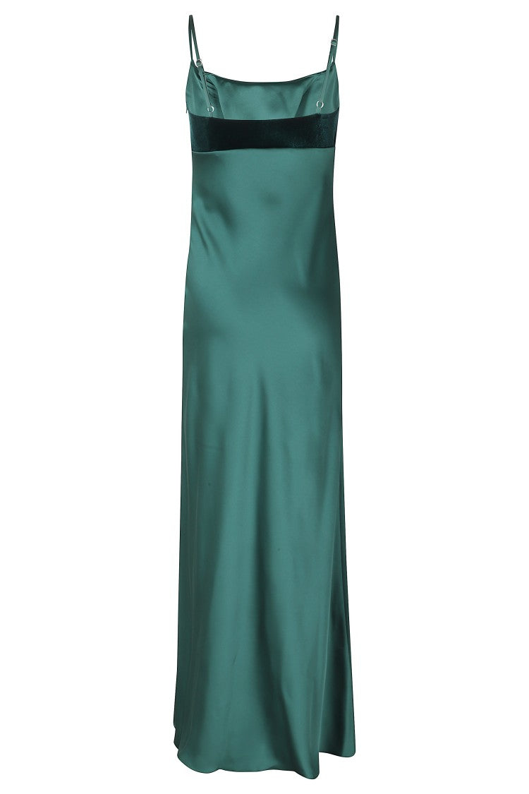 Alessandro Legora Green Satin Midi Dress