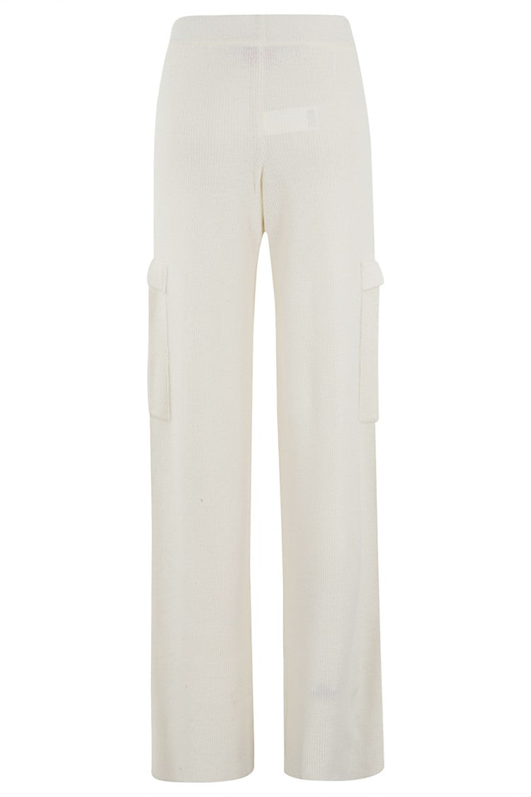 Ermanno Firenze Ivory Wide-Leg Jogging Pants