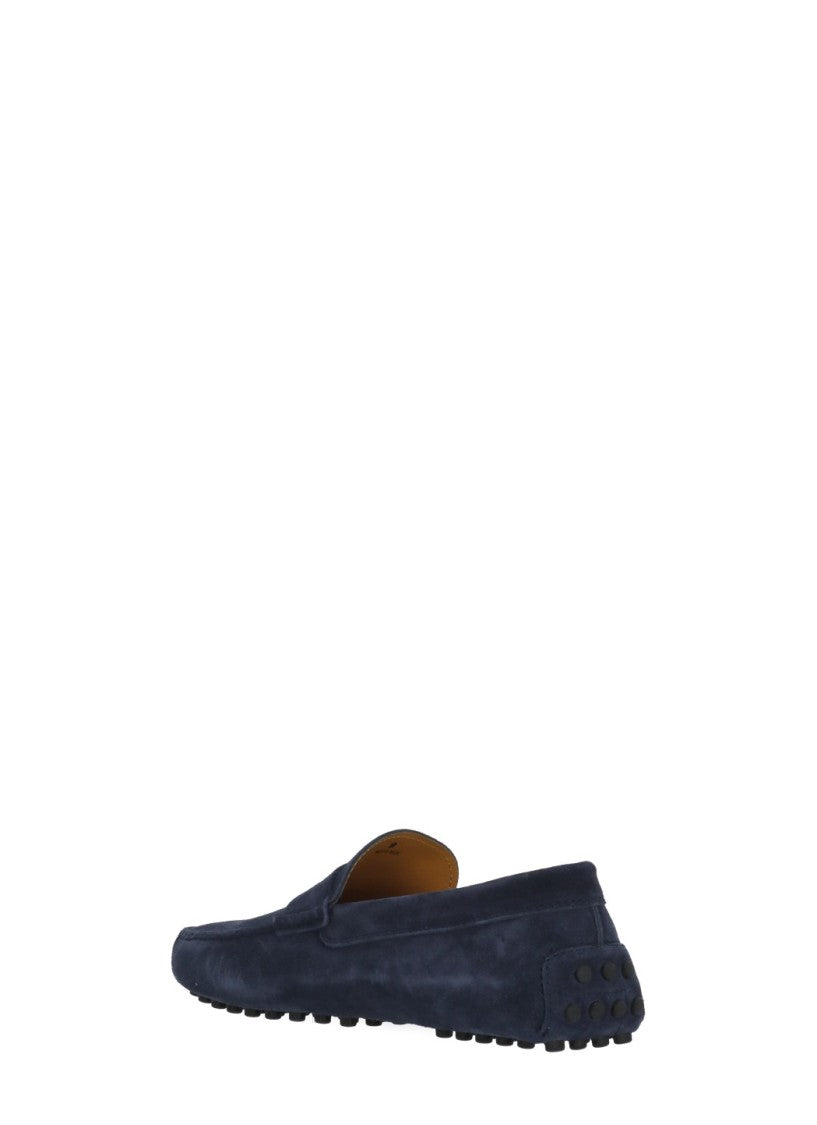 Tod's Blue Suede Leather Loafers