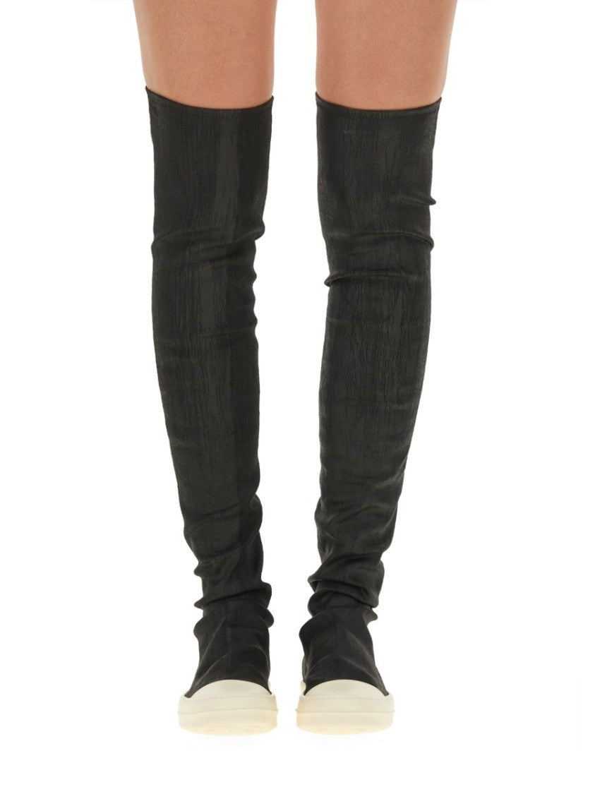 Drkshdw By Rick Owens Denim High Top Sneakers