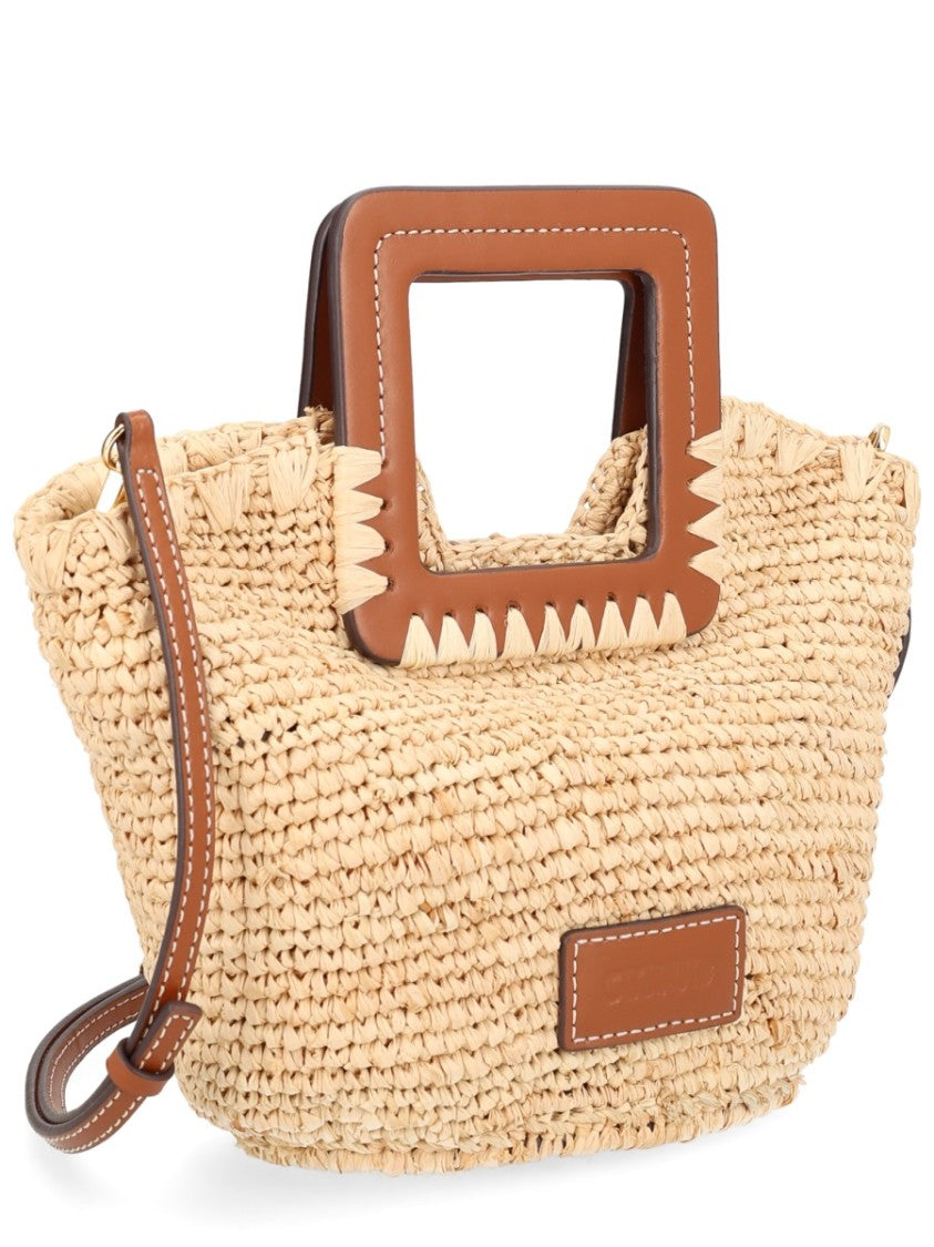 Staud Natural Shirley Mini Woven Tote Bag