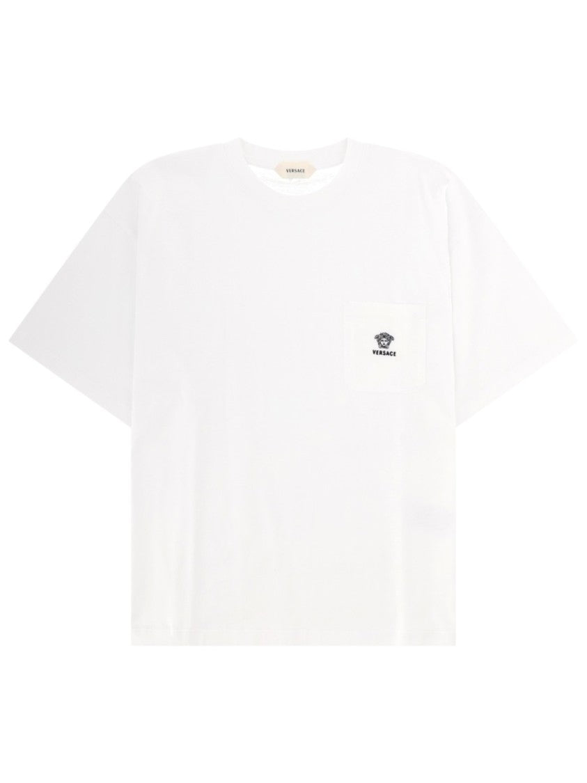 Versace White Small Chest Pocket Logo T-Shirt