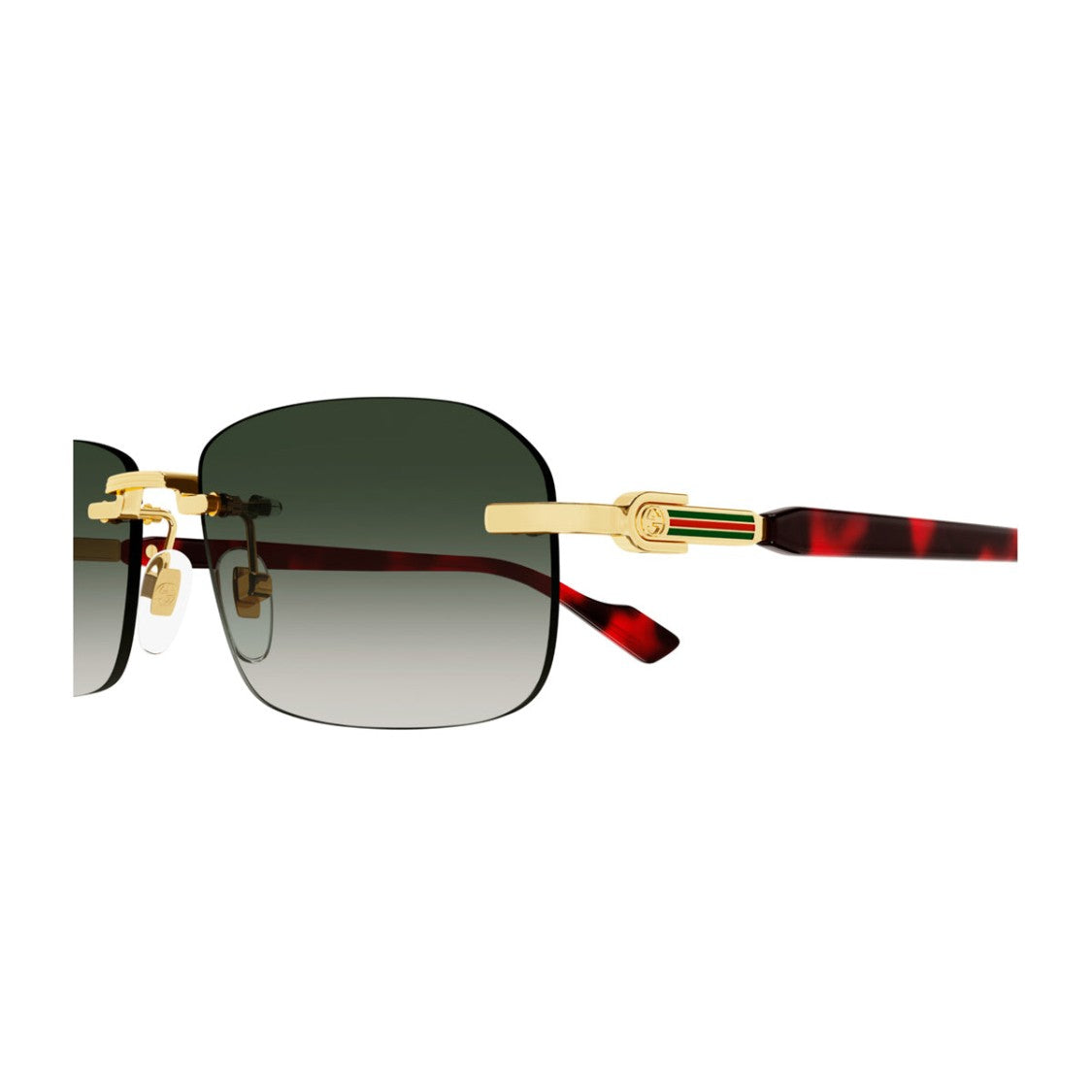 Gucci Gold Havana Linea Sign Gg1221s Rimless Rectangular Sunglasses