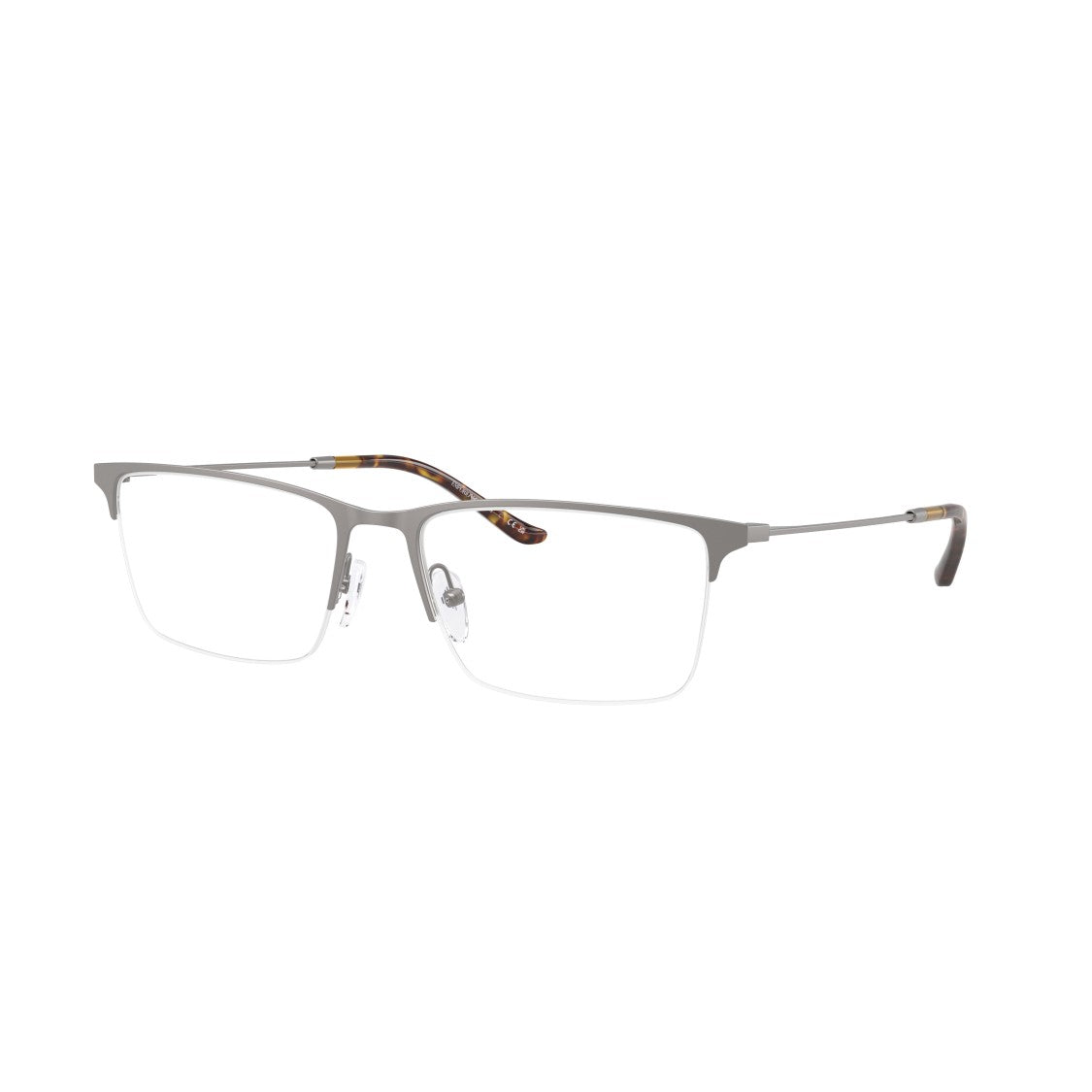 Emporio Armani 0Ea1171 Semi-Rimless Metal Frame Eyeglasses With Tortoiseshell Tips