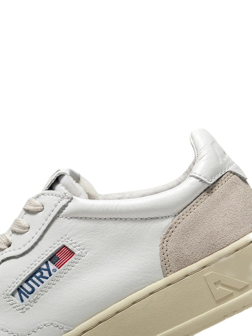 Autry Low-Top Sneakers With Beige Suede Overlays