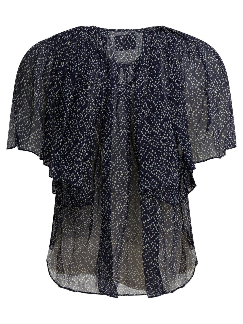Isabel Marant Étoile Lightweight Sheer Blouse With Flutter Sleeves