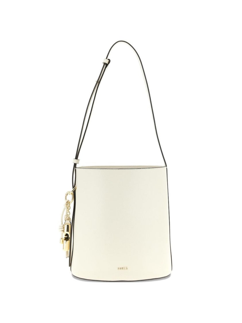 Furla White Adjustable Magnetic Shoulder Bag