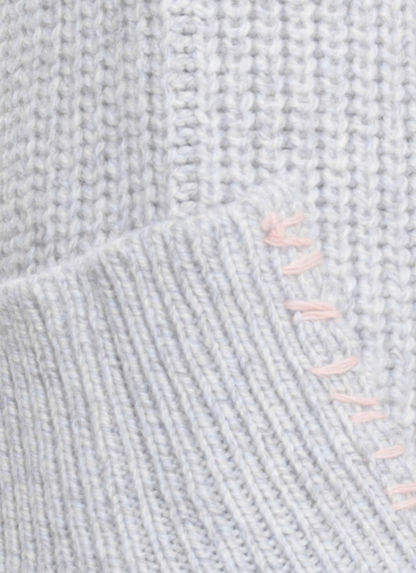 Marni High Neck Virgin Wool Sweater With Asymmetric Hem