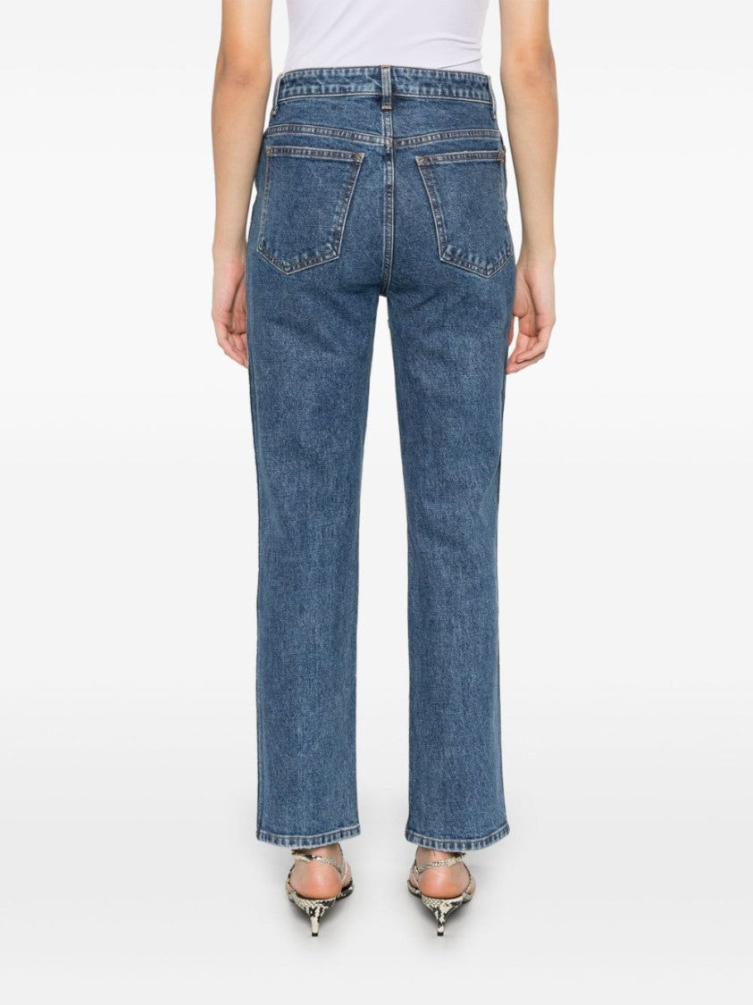 Khaite Classic High-Waisted Blue Jeans With Straight-Leg Silhouette
