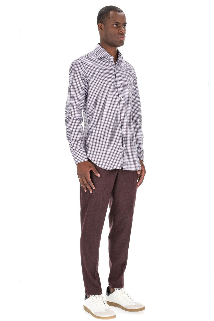 Barba Culto Line Micro Pattern Cotton Shirt