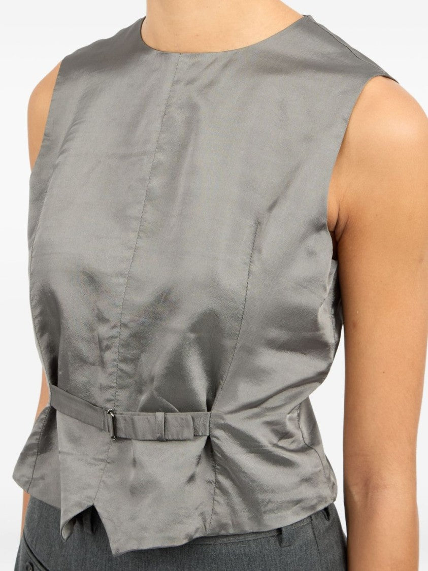 Mm6 By Maison Margiela Sleeveless Structured Jacket With Peplum Hem