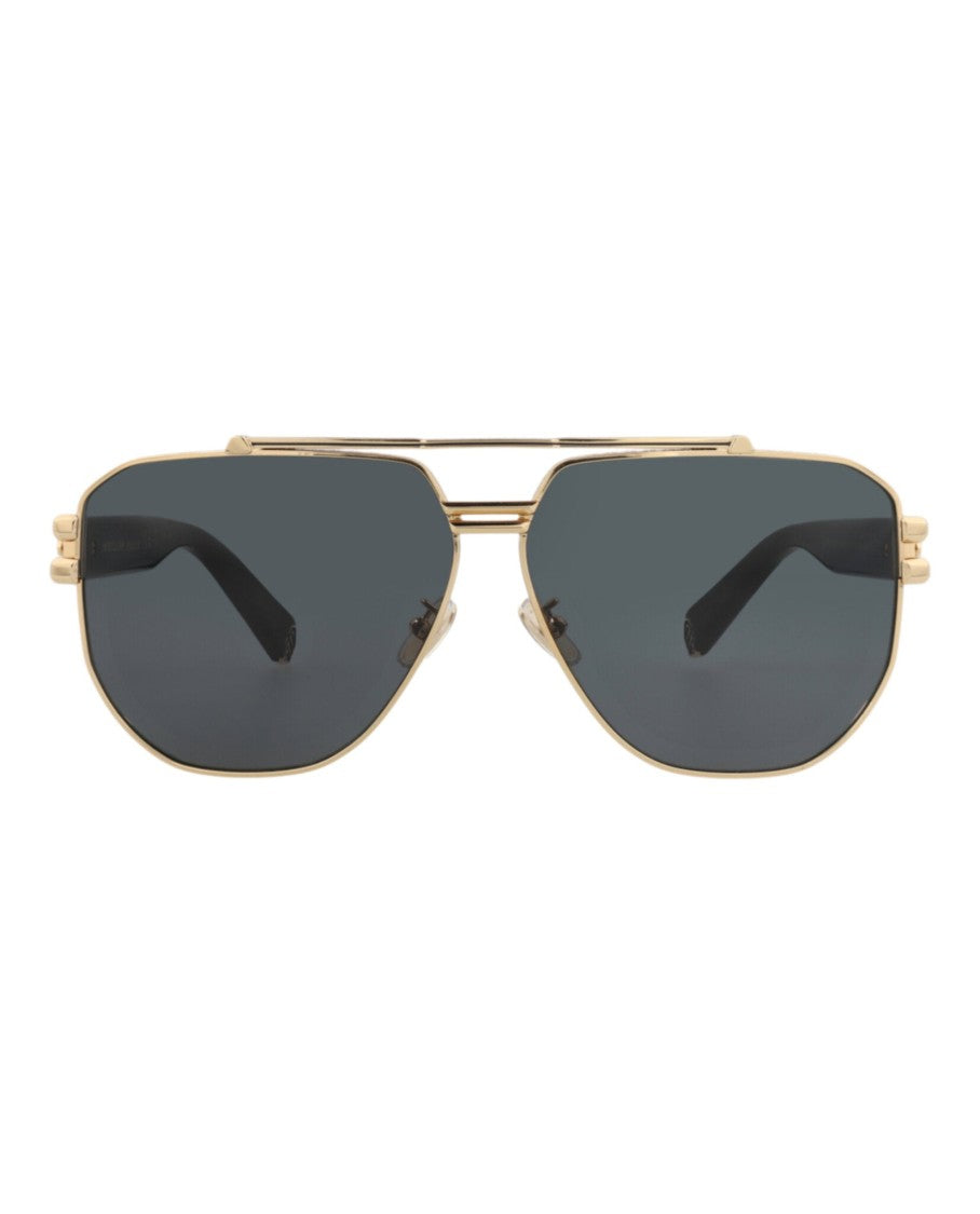 Philipp Plein Gold-Tone Aviator-Frame Metal Sunglasses With Cutout Accents