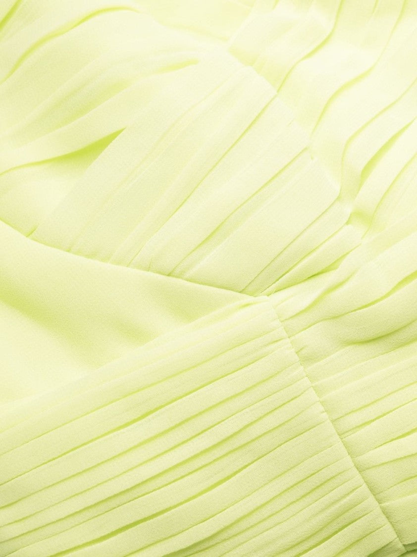 Self-Portrait Lime Chiffon Mini Dress