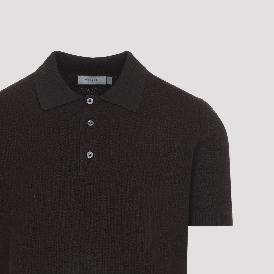 Canali Short-Sleeved Polo Sweater With Classic Collar