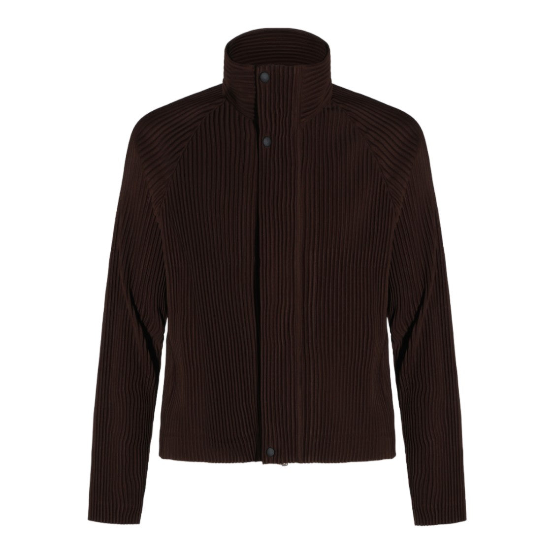 Homme Plissé Issey Miyake Structured High Collar Casual Jacket With Concealed Zipper