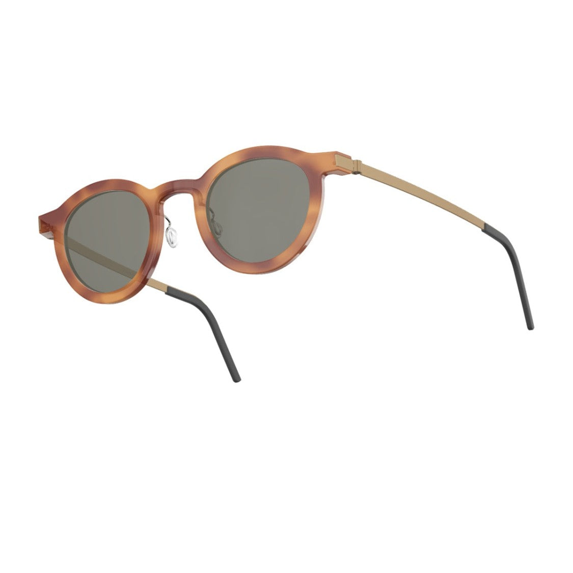 Lindberg Havana Lindberg Acetate Round Sunglasses