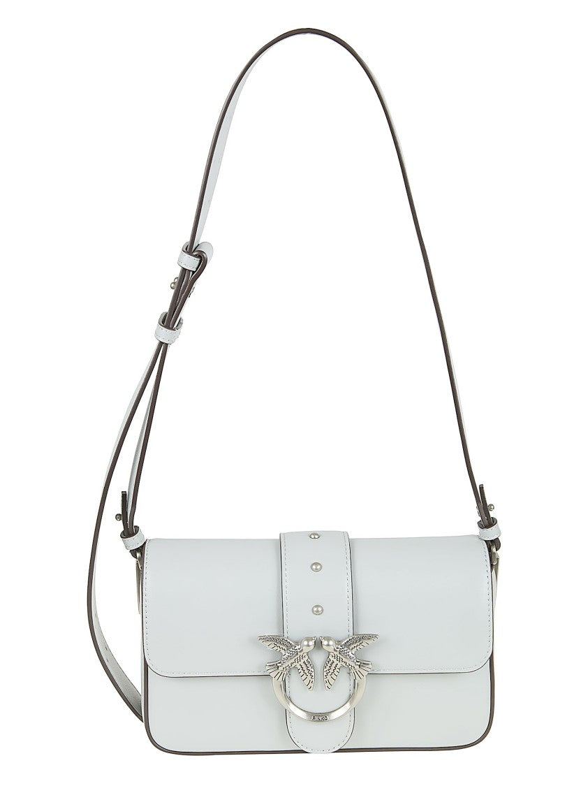 Pinko Slouchy Shoulder Bag With Love Birds Buckle Closure
