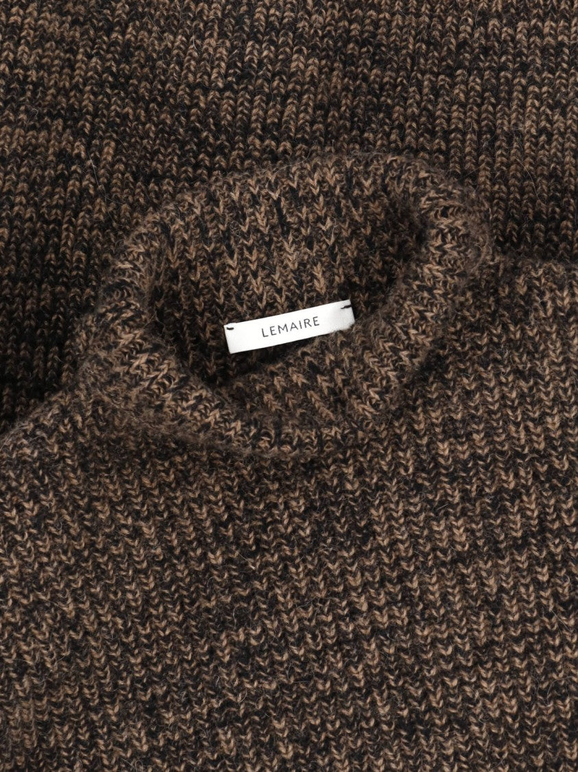 Lemaire Brown High Neck Alpaca-Blend Sweater