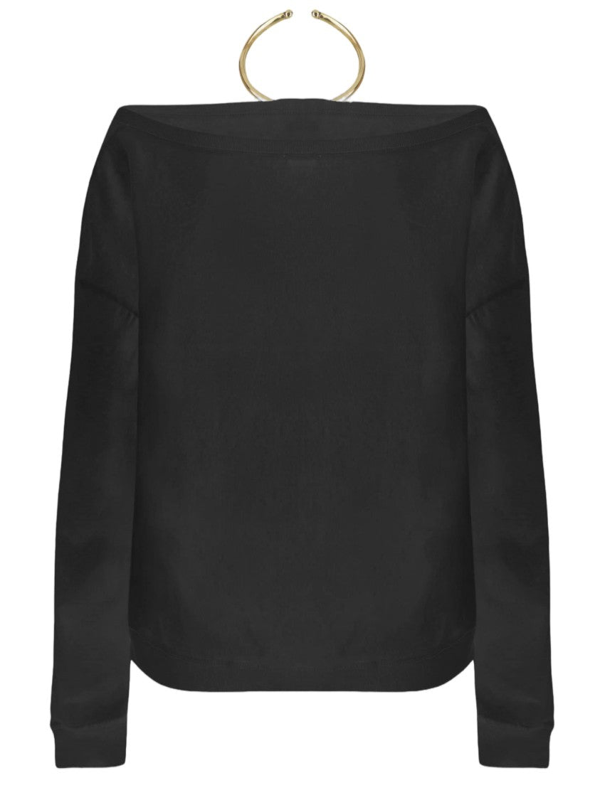 Darkpark Long-Sleeved Cotton Top With Distinctive Boat Neckline