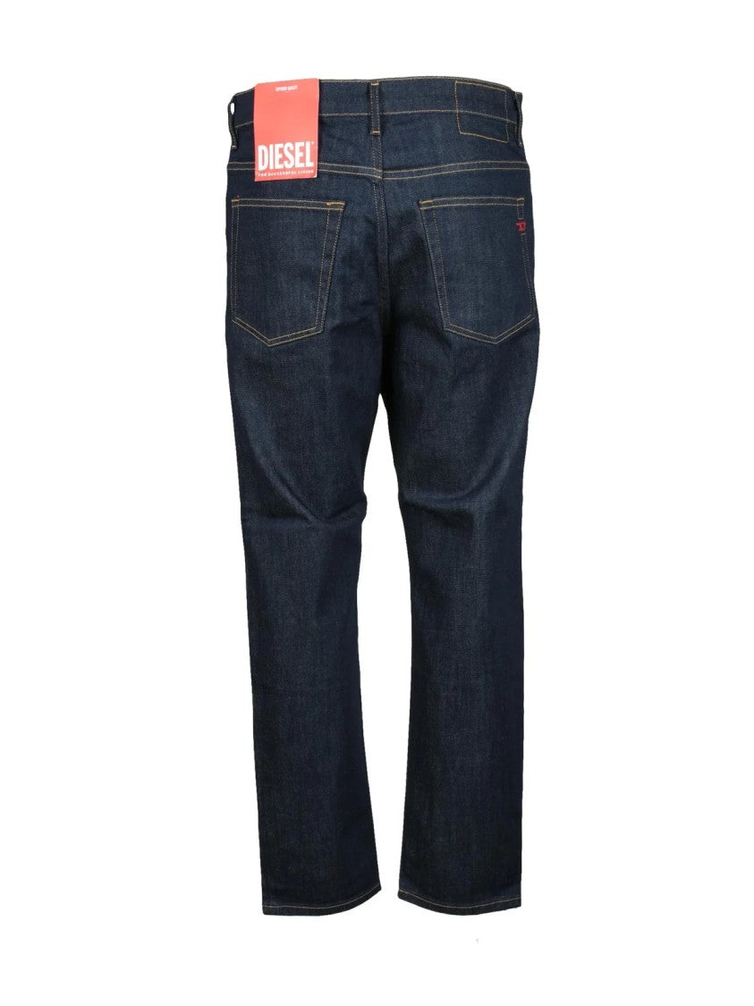 Diesel Blue Cotton-Blend Regular Jeans