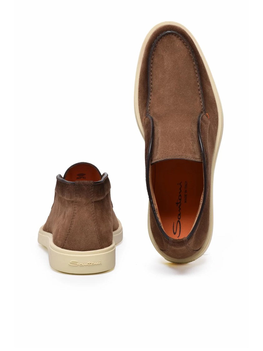 Santoni Suede Chukka Boots With Contrasting Rubber Sole