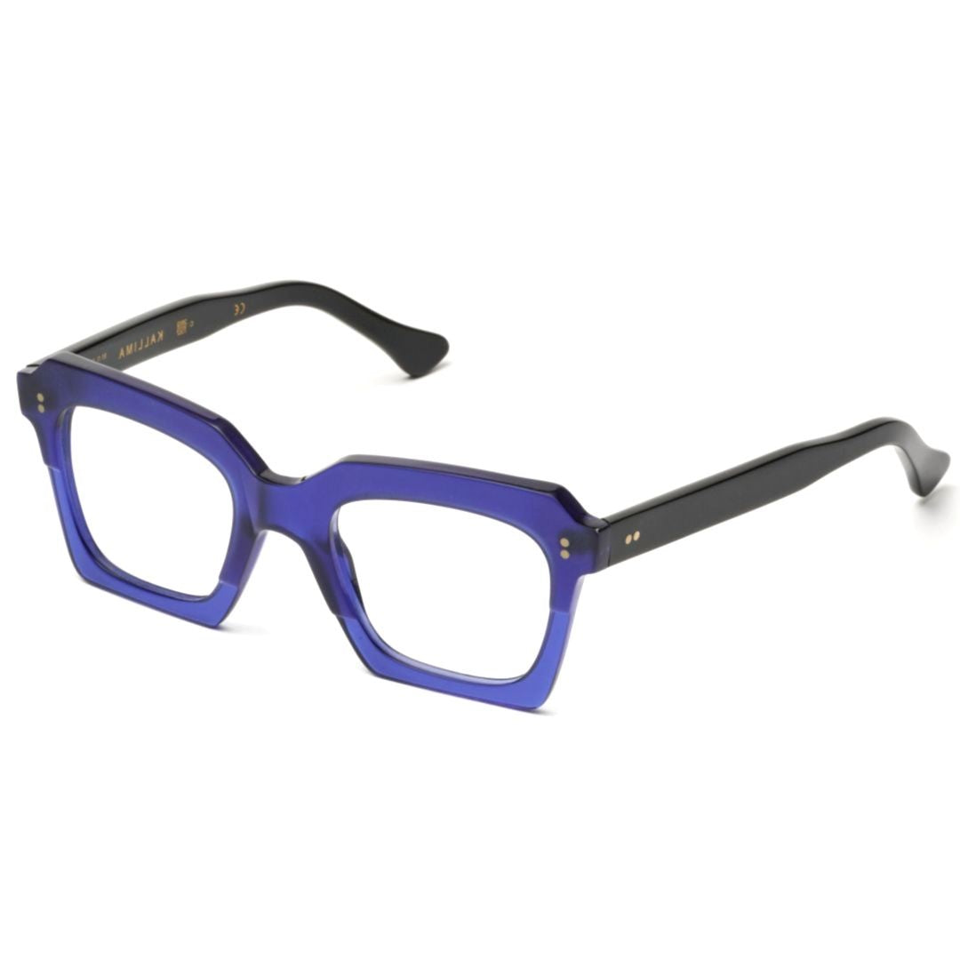 Kador Kallima Oversized Square Sunglasses With Translucent Deep Blue Front
