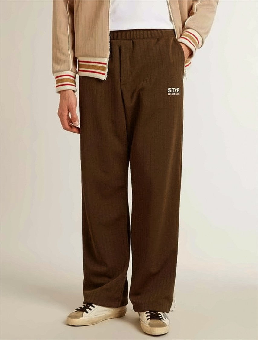 Golden Goose Wide-Leg Relaxed Fit Jogger Pants With Side Stripe Detail