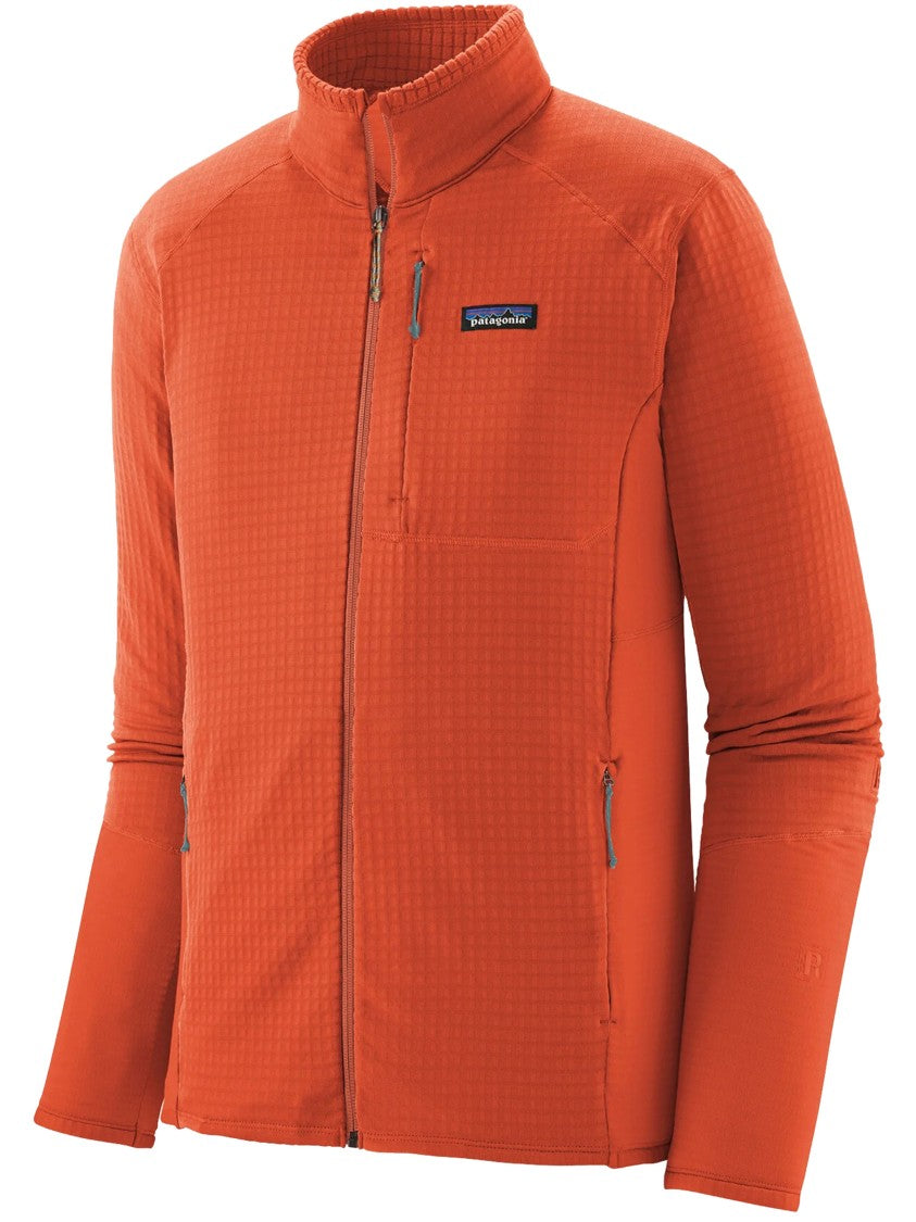 Patagonia Orange R1 Jkt Textured Grid Active Jacket