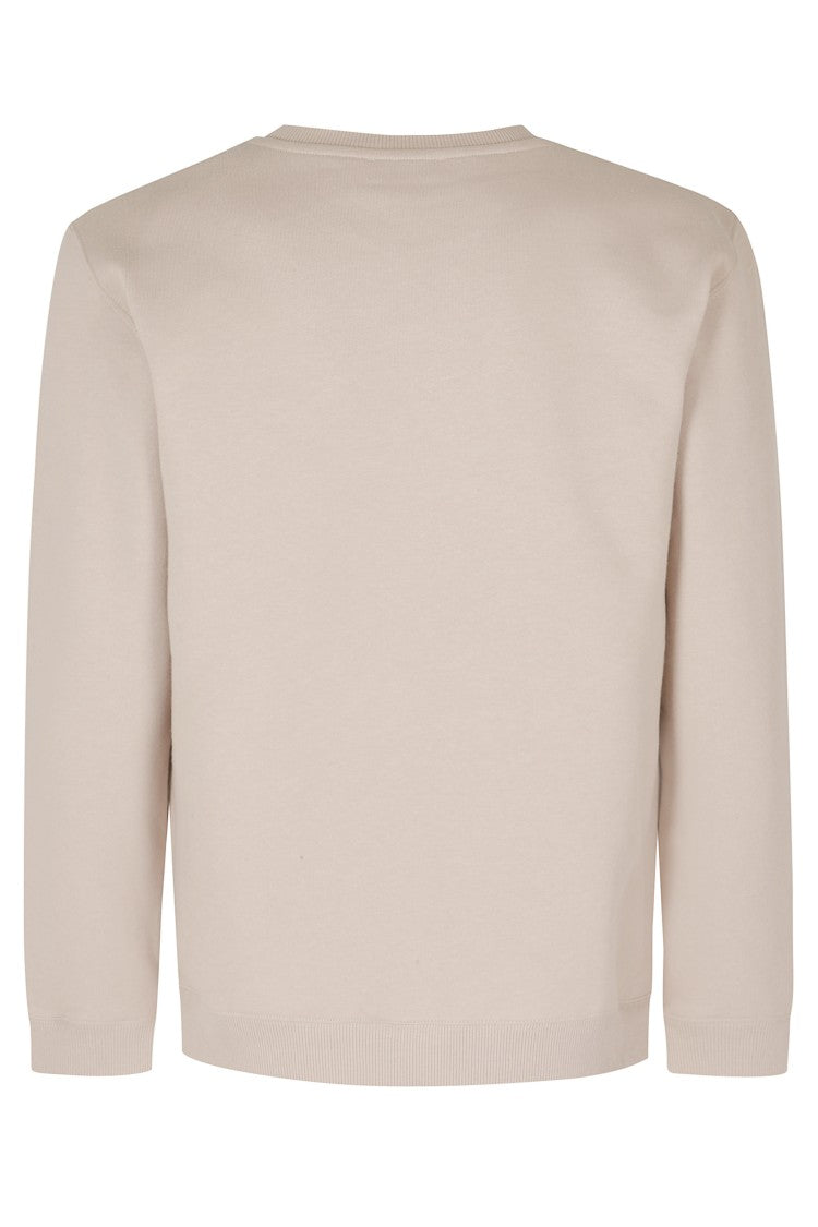 Dondup Beige Embroidered Logo Fleece-Lined Cotton Sweatshirt