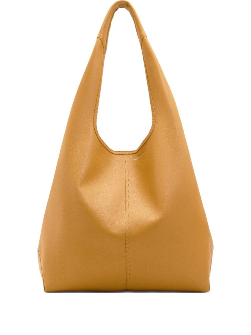 Ami Paris Honey Leather Embossed Logo Shoulder Bag