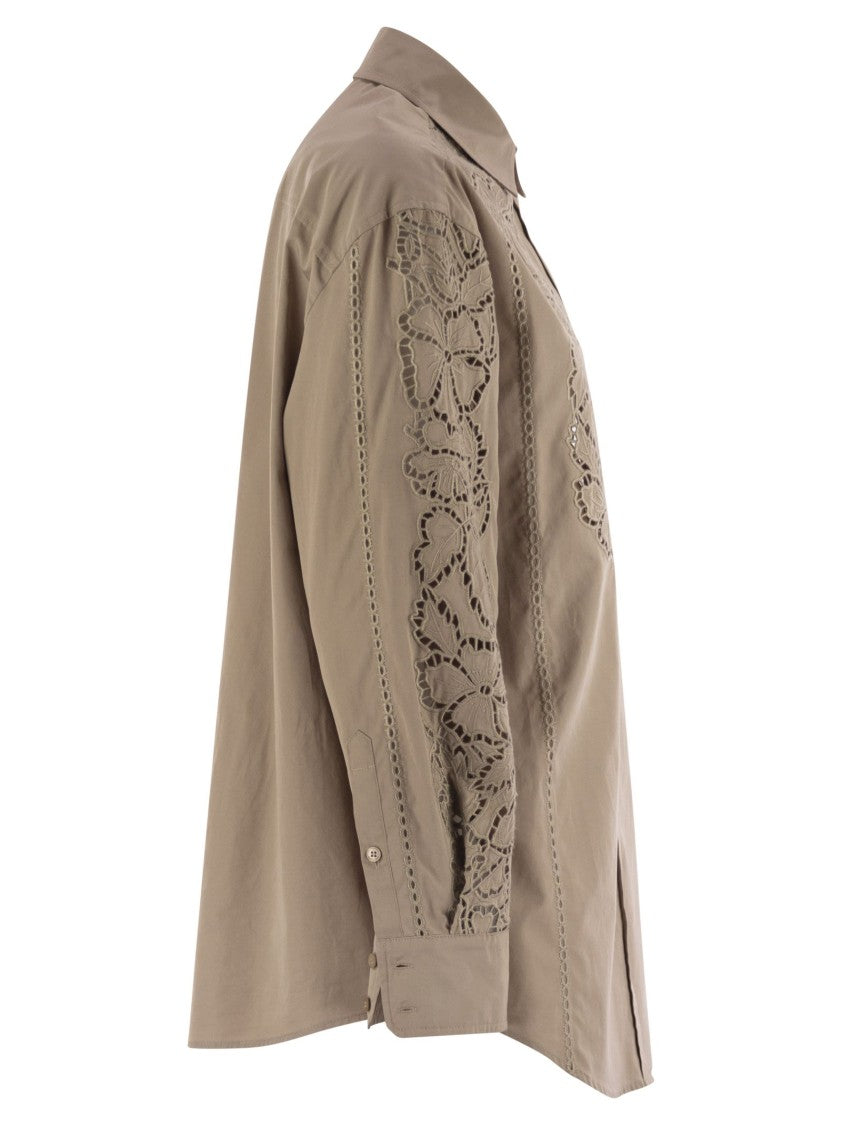 Max Mara Elmi - Embroidered Soft Poplin Shirt