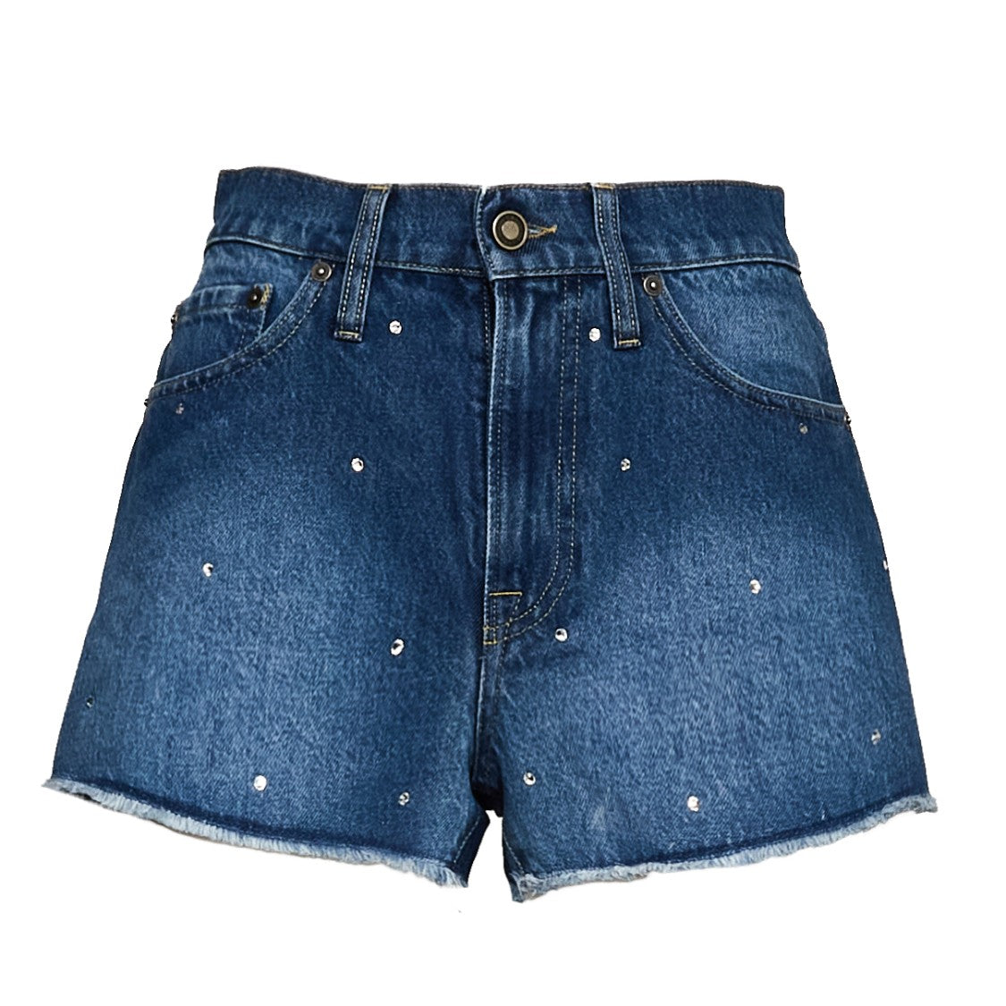 Mc2 Saint Barth Musa Strass Embellished Denim Shorts