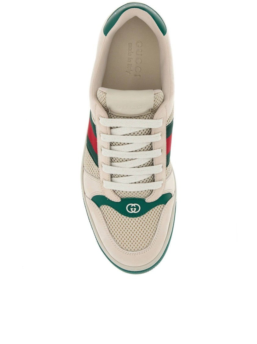 Gucci Cream Screener Sneaker Low-Top Shoes