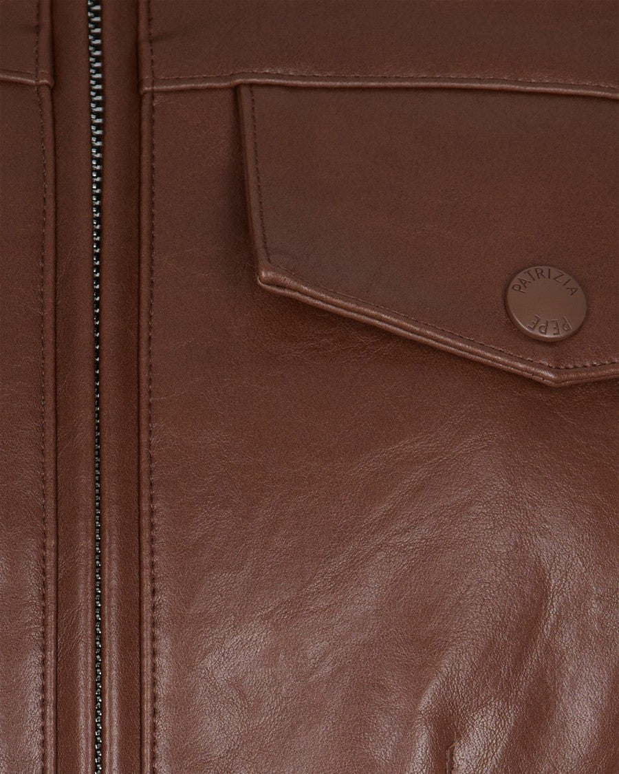 Patrizia Pepe Brown Biker Jacket