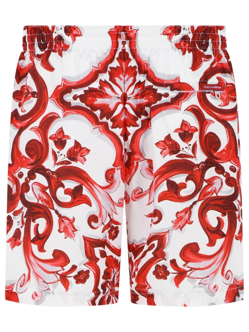 Dolce & Gabbana 'Maiolica' Print Polyester Medium Boxer Shorts