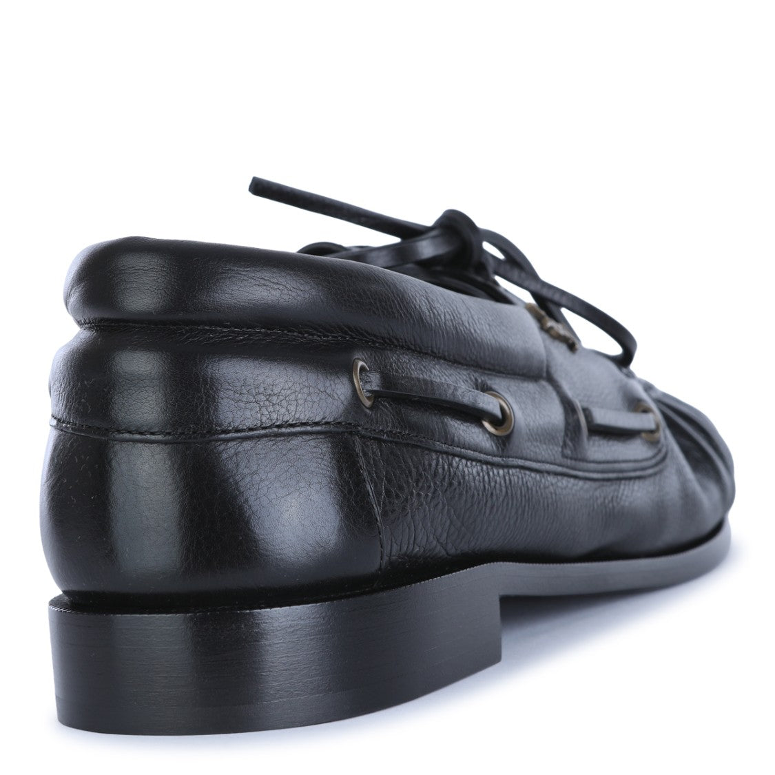 Saint Laurent Black Bateu Leather Loafers