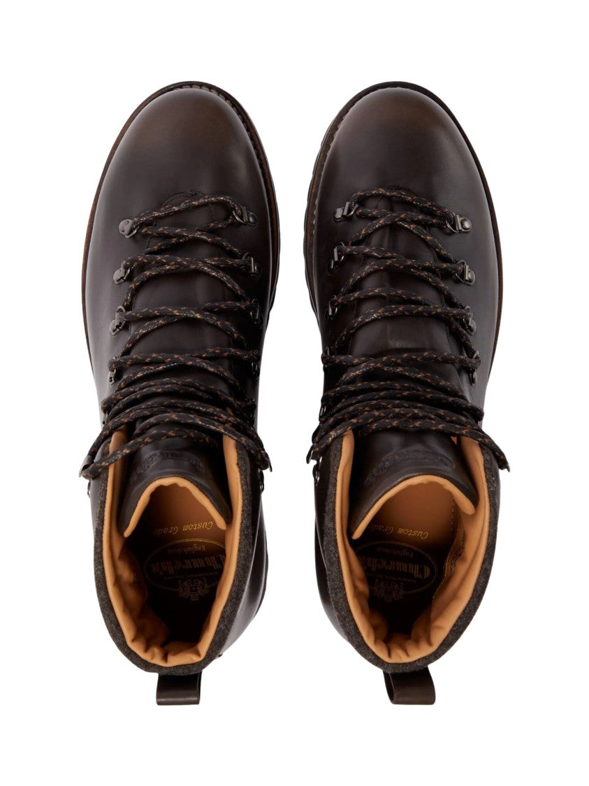Church's Brown Rugged Lace-Up Poulton Leather Ankle Boots