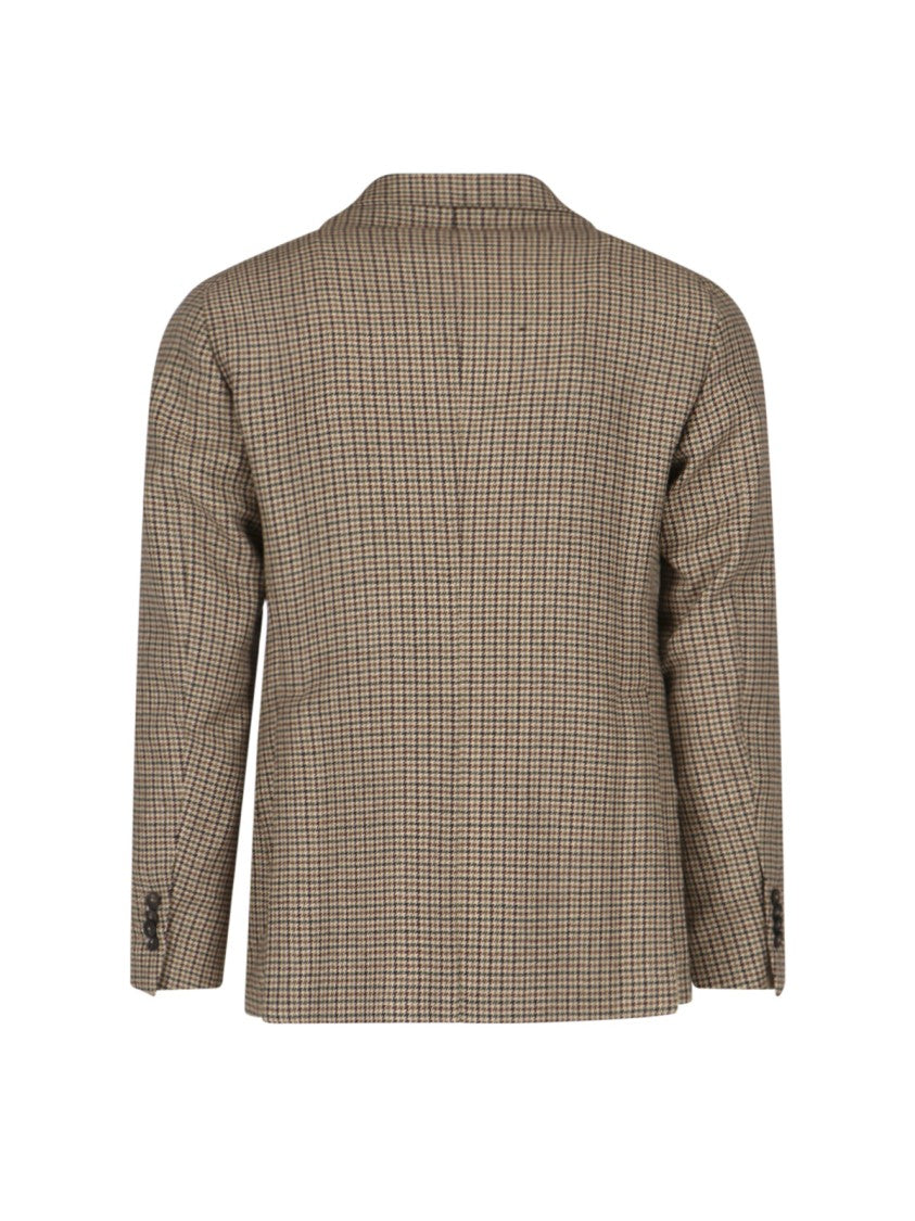 Tagliatore Brown Houndstooth Blazer