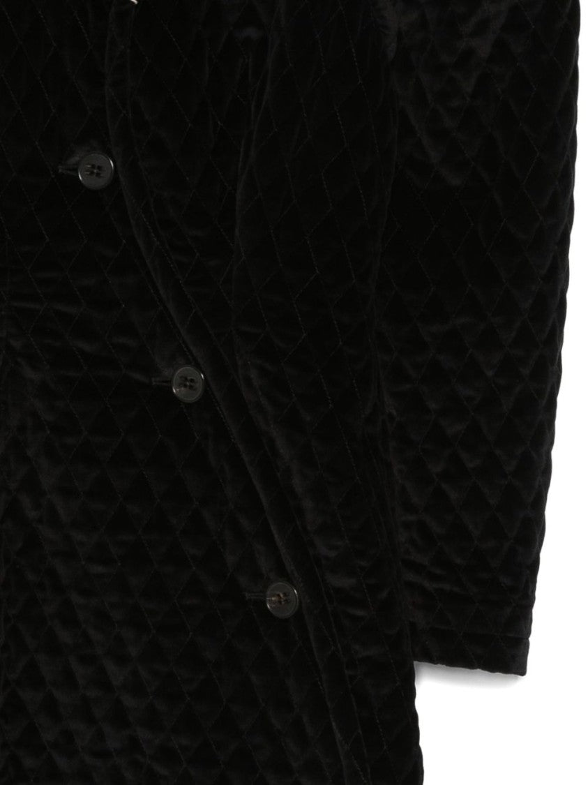 Vivienne Westwood Button Fastening Black Quilted Coat