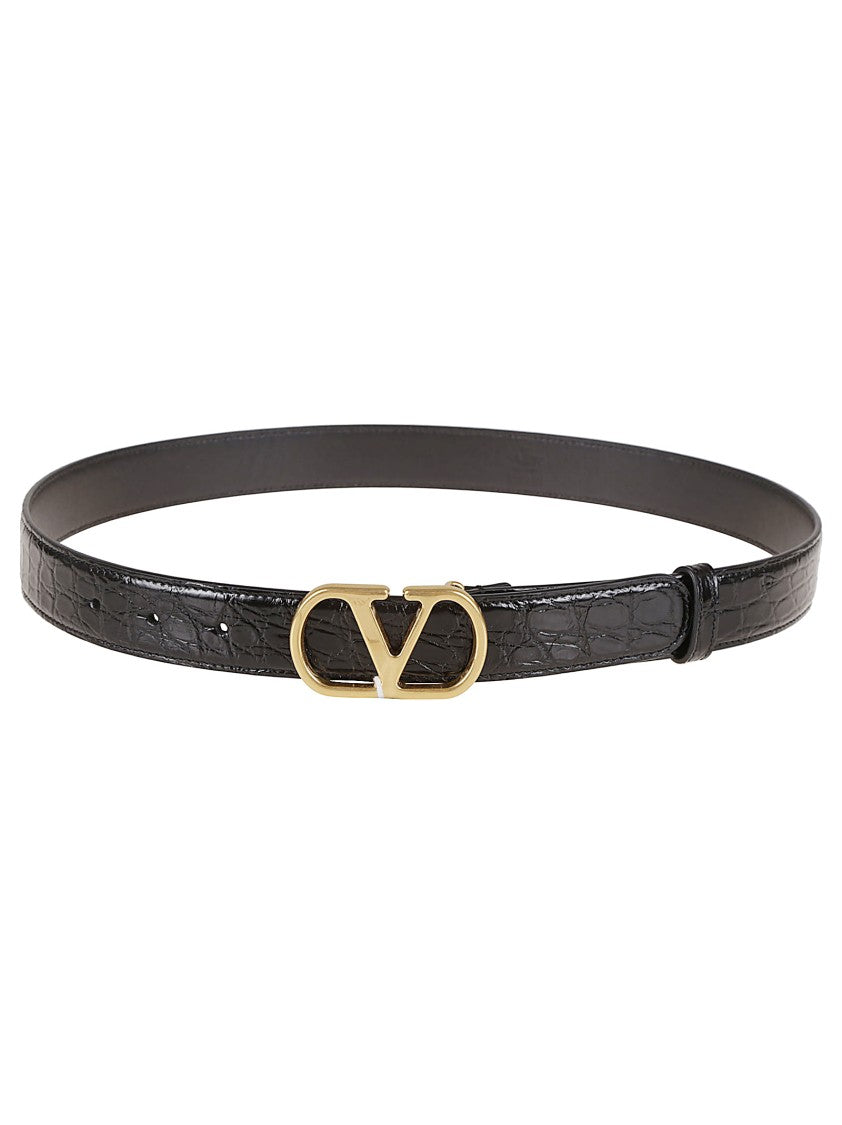 Valentino Garavani H. 30 Crocodile Leather Belt