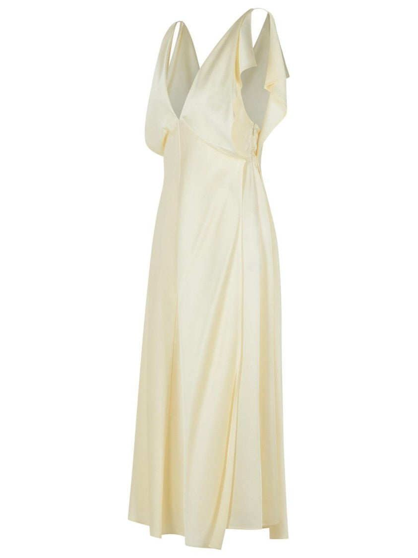 Jil Sander Ivory Viscose Blend Dress