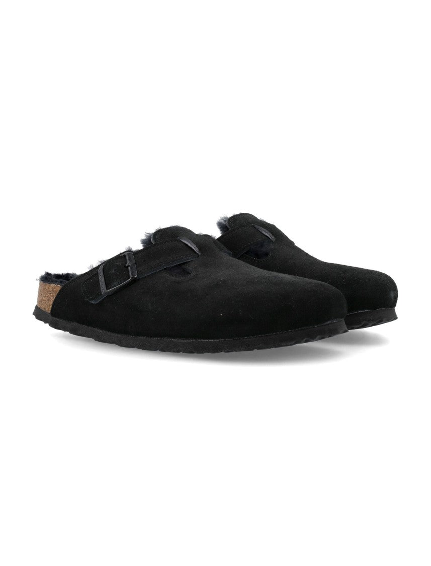 Birkenstock Plush Black Shearling Slip-On Shoes