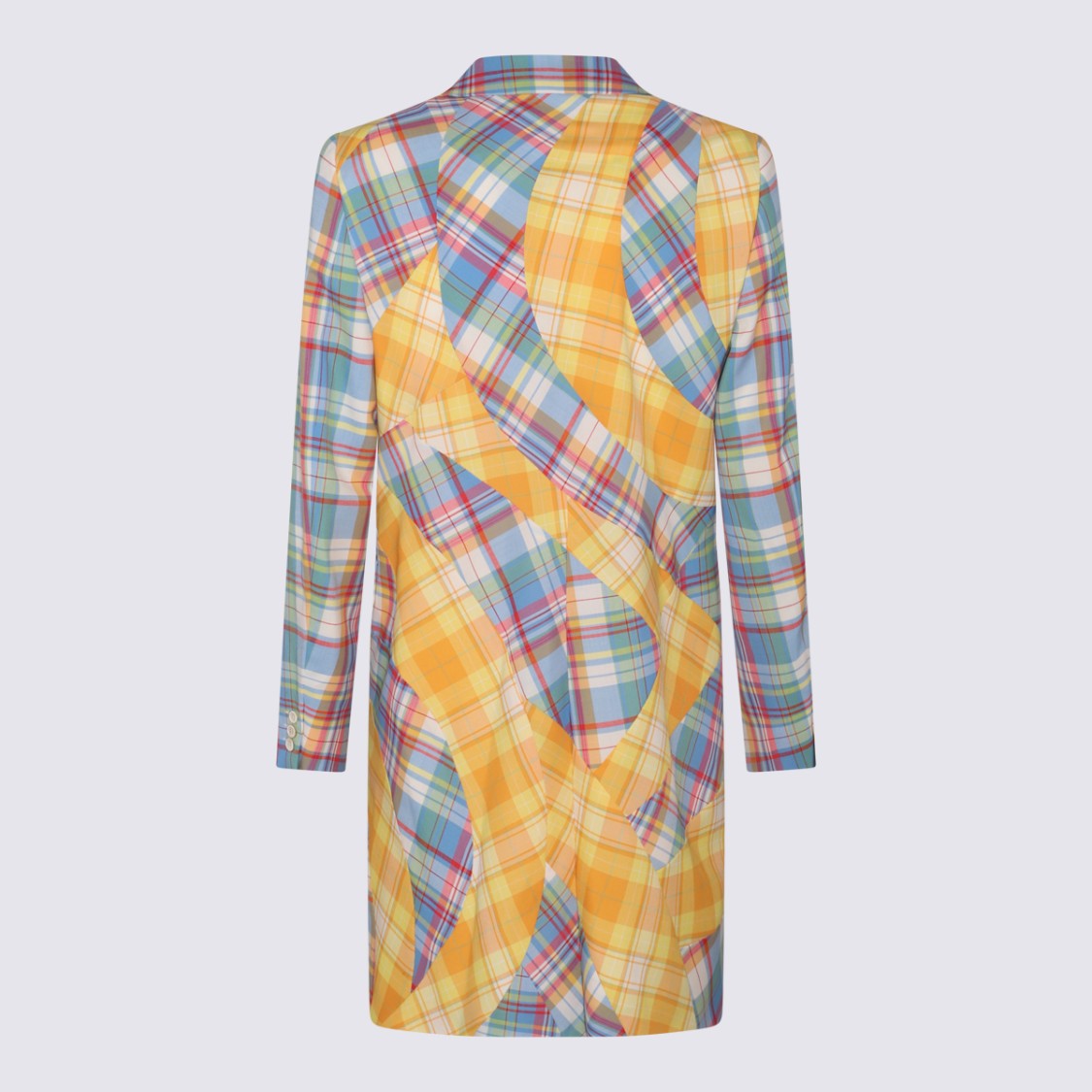 Comme Des Garçons Tailored Plaid Coat With Distinctive Patchwork Design