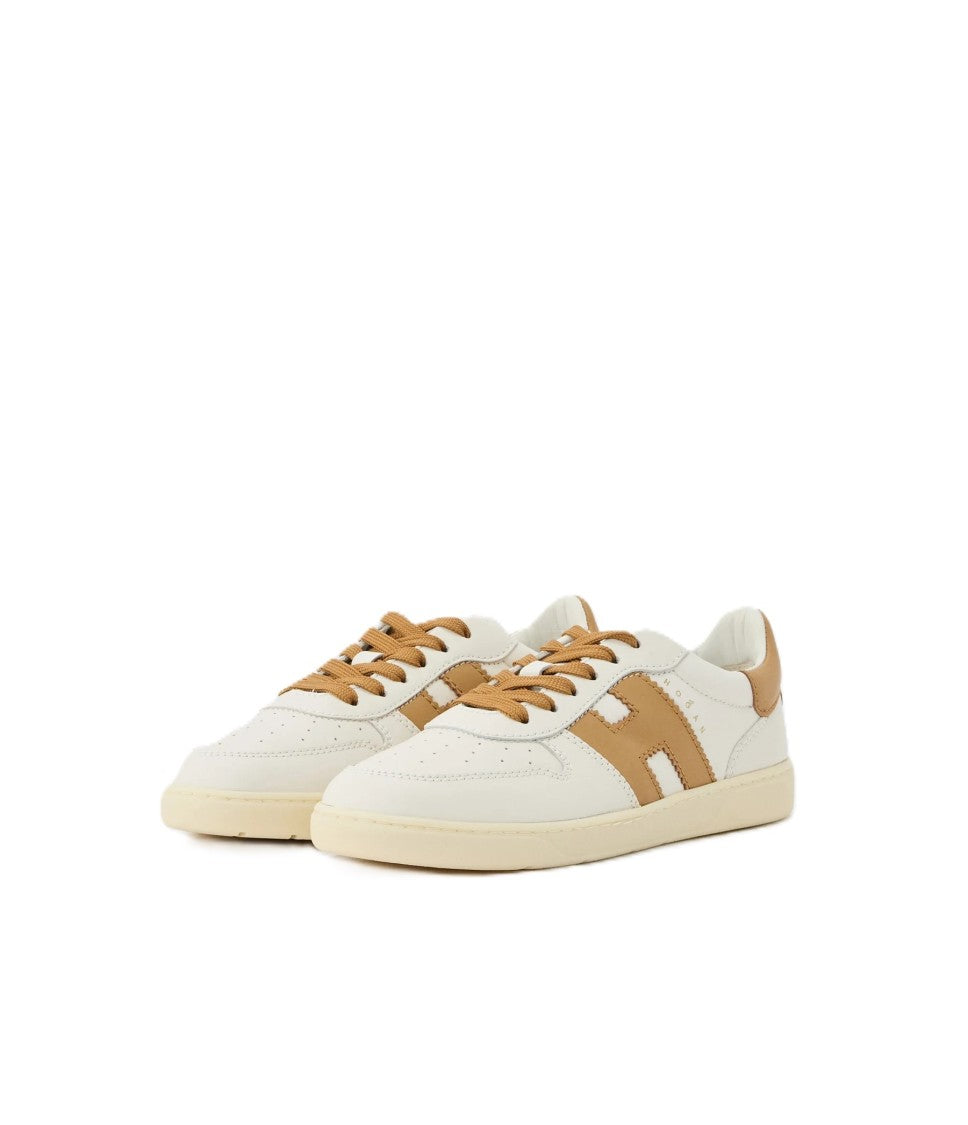 Hogan Low-Top Sneakers With Tan Accents And Perforated Design