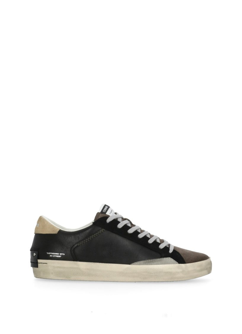 Crime London Black Distressed Used Effect Sneakers